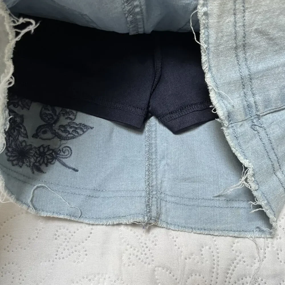 Justice Embroidered Jean Skort Size 6